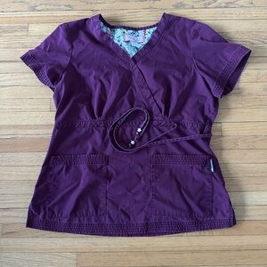 Koi Deep Purple Women's Scrubs Top Medium